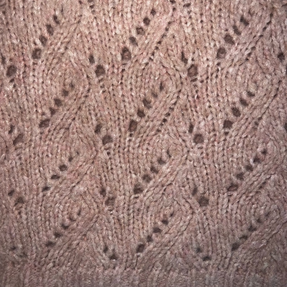 J. Crew Light Pink Pointelle Wool Blend Crew Neck Sweater Sz L - Picture 6 of 13